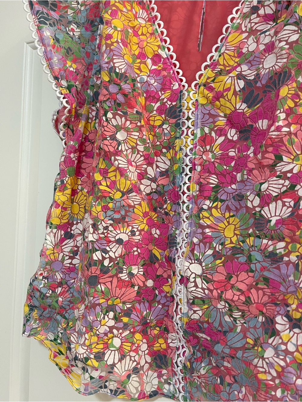 Kate Spade Mainline Floral Dots Burnout Blouse - Picture 4 of 5